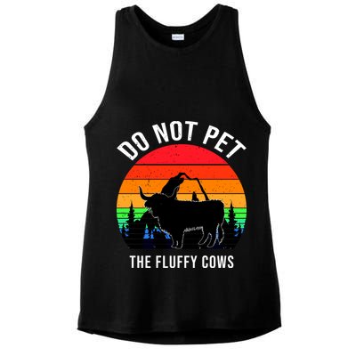 Funny Bison Do Not Pet The Fluffy Cows Ladies PosiCharge Tri-Blend Wicking Tank