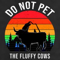 Funny Bison Do Not Pet The Fluffy Cows 7 Panel Mesh Trucker Snapback Hat