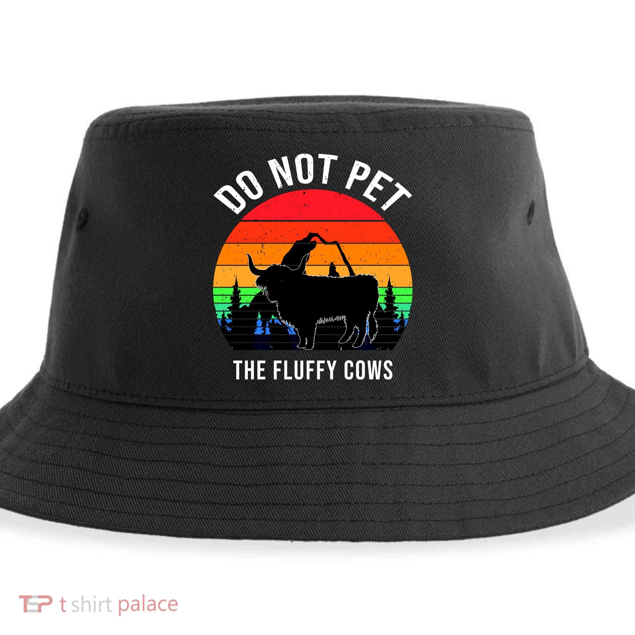 Funny Bison Do Not Pet The Fluffy Cows Sustainable Bucket Hat