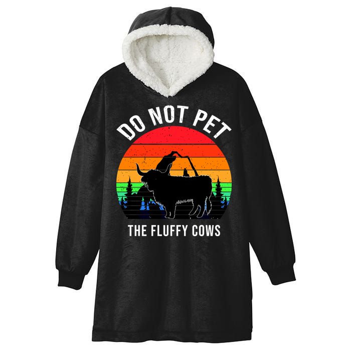 Funny Bison Do Not Pet The Fluffy Cows Hooded Wearable Blanket