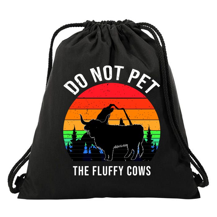 Funny Bison Do Not Pet The Fluffy Cows Drawstring Bag