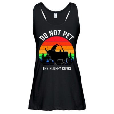 Funny Bison Do Not Pet The Fluffy Cows Ladies Essential Flowy Tank
