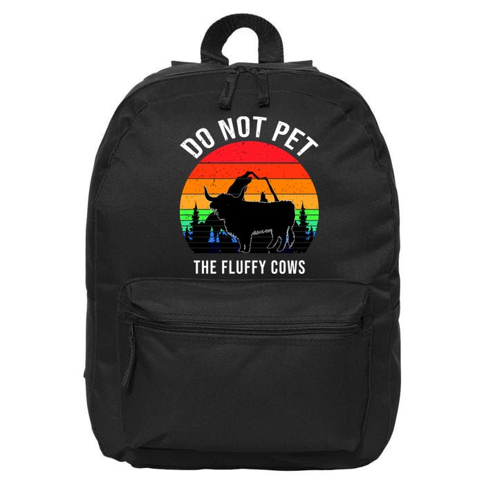 Funny Bison Do Not Pet The Fluffy Cows 16 in Basic Backpack