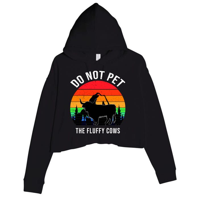 Funny Bison Do Not Pet The Fluffy Cows Crop Fleece Hoodie