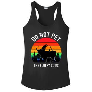 Funny Bison Do Not Pet The Fluffy Cows Ladies PosiCharge Competitor Racerback Tank