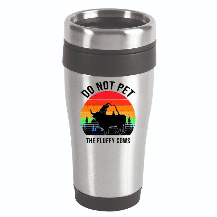 Funny Bison Do Not Pet The Fluffy Cows 16oz Travel Tumbler