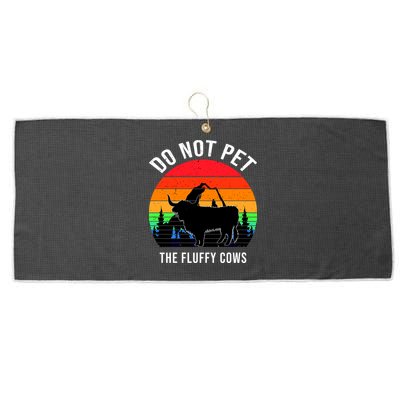 Funny Bison Do Not Pet The Fluffy Cows Large Microfiber Waffle Golf Towel