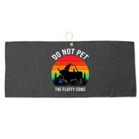 Funny Bison Do Not Pet The Fluffy Cows Large Microfiber Waffle Golf Towel
