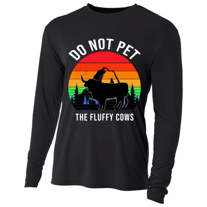 Funny Bison Do Not Pet The Fluffy Cows Cooling Performance Long Sleeve Crew