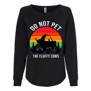 Funny Bison Do Not Pet The Fluffy Cows Womens California Wash Sweatshirt