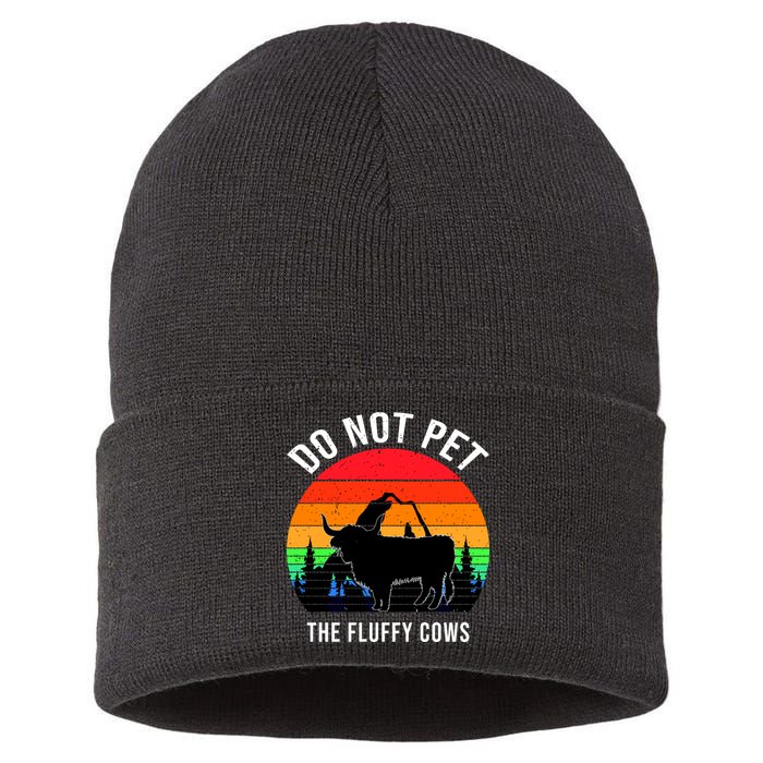 Funny Bison Do Not Pet The Fluffy Cows Sustainable Knit Beanie