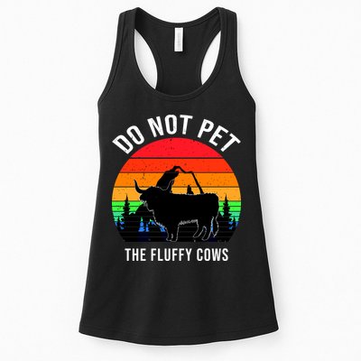 Funny Bison Do Not Pet The Fluffy Cows Womens Tank Top