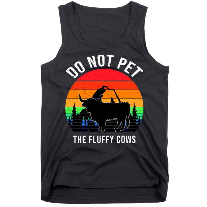 Funny Bison Do Not Pet The Fluffy Cows Tank Top