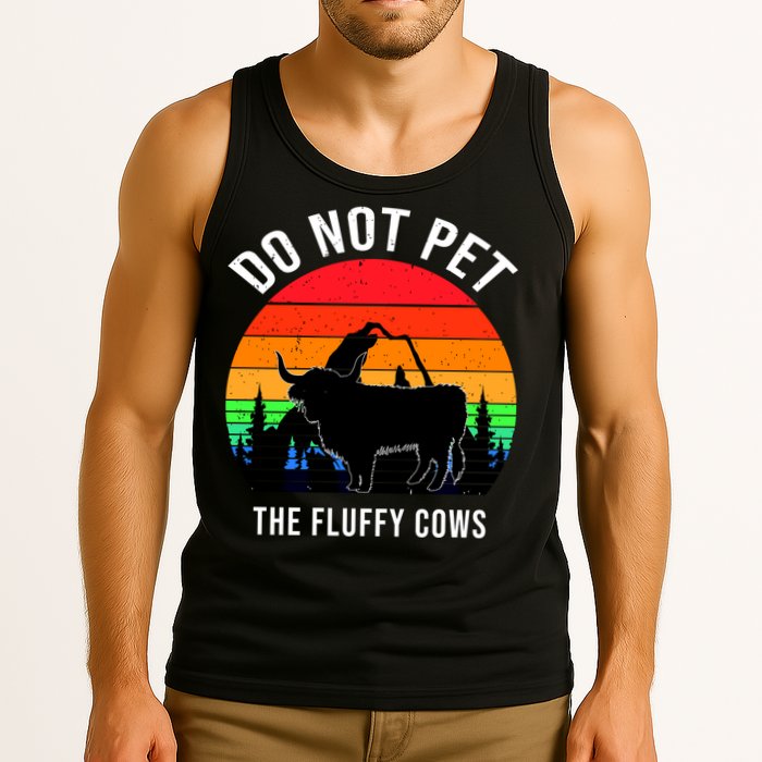 Funny Bison Do Not Pet The Fluffy Cows Tank Top