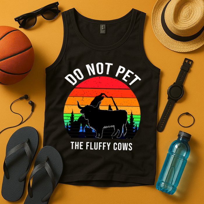 Funny Bison Do Not Pet The Fluffy Cows Tank Top
