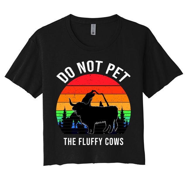 Funny Bison Do Not Pet The Fluffy Cows Crop Top