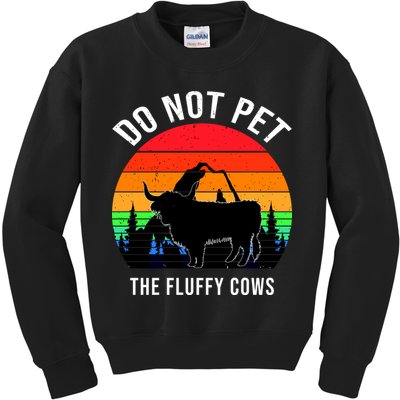 Funny Bison Do Not Pet The Fluffy Cows Kids Sweatshirt