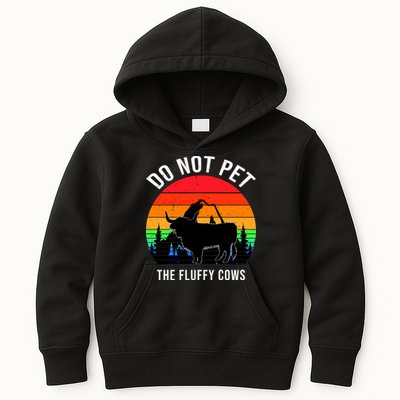 Funny Bison Do Not Pet The Fluffy Cows Kids Hoodie