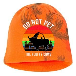 Funny Bison Do Not Pet The Fluffy Cows Kati - Camo Knit Beanie