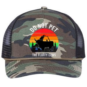 Funny Bison Do Not Pet The Fluffy Cows Retro Rope Trucker Hat Cap