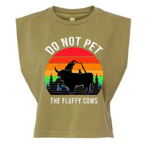 Funny Bison Do Not Pet The Fluffy Cows Garment-Dyed Women's Muscle Tee