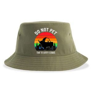 Funny Bison Do Not Pet The Fluffy Cows Sustainable Bucket Hat