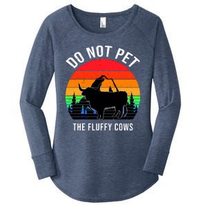 Funny Bison Do Not Pet The Fluffy Cows Women's Perfect Tri Tunic Long Sleeve Shirt