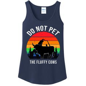 Funny Bison Do Not Pet The Fluffy Cows Ladies Essential Tank