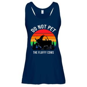 Funny Bison Do Not Pet The Fluffy Cows Ladies Essential Flowy Tank