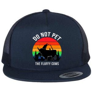 Funny Bison Do Not Pet The Fluffy Cows Flat Bill Trucker Hat