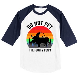 Funny Bison Do Not Pet The Fluffy Cows Baseball Sleeve Shirt