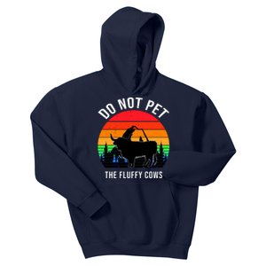 Funny Bison Do Not Pet The Fluffy Cows Kids Hoodie