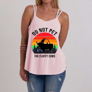 Funny Bison Do Not Pet The Fluffy Cows Women's Strappy Tank