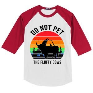 Funny Bison Do Not Pet The Fluffy Cows Kids Colorblock Raglan Jersey