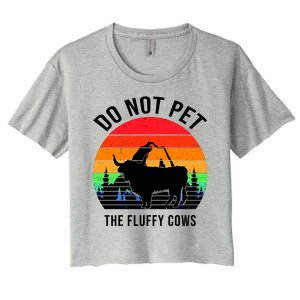 Funny Bison Do Not Pet The Fluffy Cows Women's Crop Top Tee