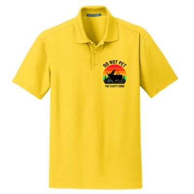 Funny Bison Do Not Pet The Fluffy Cows Dry Zone Grid Polo