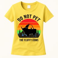 Funny Bison Do Not Pet The Fluffy Cows Womens T-Shirt