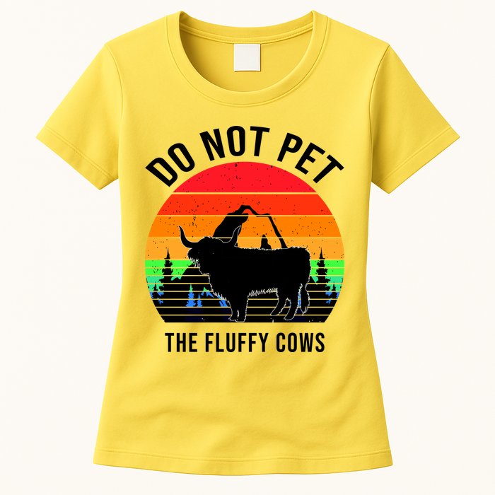 Funny Bison Do Not Pet The Fluffy Cows Womens T-Shirt