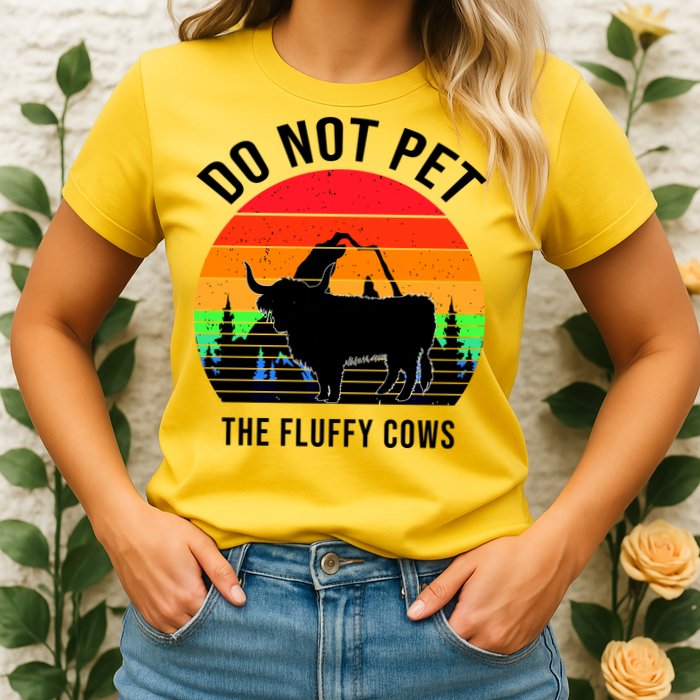 Funny Bison Do Not Pet The Fluffy Cows Womens T-Shirt