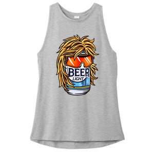 Funny Beer Drinking Funny Redneck Mullet Ladies PosiCharge Tri-Blend Wicking Tank