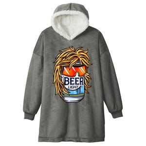 Funny Beer Drinking Funny Redneck Mullet Hooded Wearable Blanket