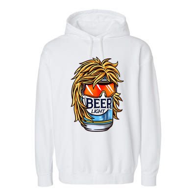 Funny Beer Drinking Funny Redneck Mullet Garment-Dyed Fleece Hoodie