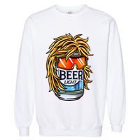 Funny Beer Drinking Funny Redneck Mullet Garment-Dyed Sweatshirt