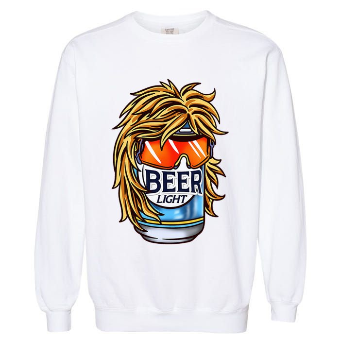 Funny Beer Drinking Funny Redneck Mullet Garment-Dyed Sweatshirt