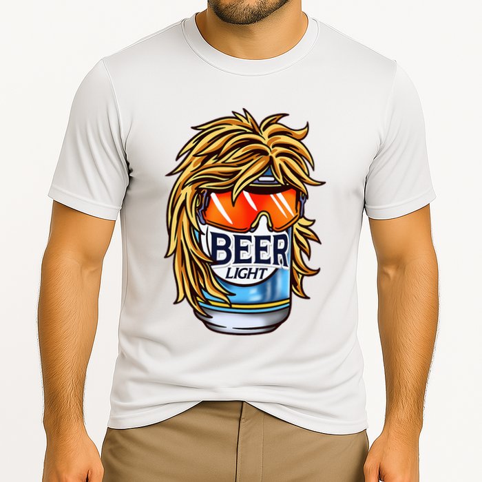 Funny Beer Drinking Funny Redneck Mullet Performance Shirt