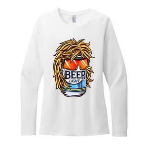 Funny Beer Drinking Funny Redneck Mullet Womens CVC Long Sleeve Shirt