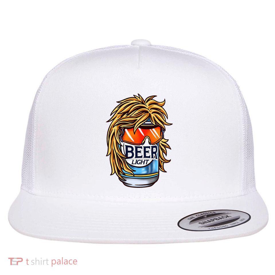 Funny Beer Drinking Funny Redneck Mullet Flatbill Hat