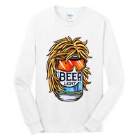 Funny Beer Drinking Funny Redneck Mullet Tall Long Sleeve T-Shirt