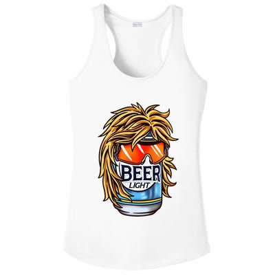 Funny Beer Drinking Funny Redneck Mullet Ladies PosiCharge Competitor Racerback Tank