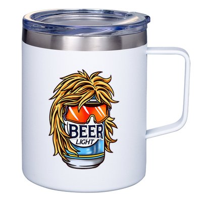 Funny Beer Drinking Funny Redneck Mullet 12oz Stainless Steel Coffee Mug